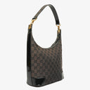 Gucci Monogram Canvas And Patent Leather Hobo Shoulder Bag