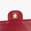 Chanel Vintage Classic Double Flap Bag in Quilted Red Lambskin with 24K Gold-Plated Hardware