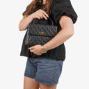 Chanel Kelly Top Handle Caviar Black Quilted Leather Bag
