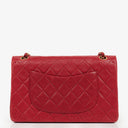 Chanel Vintage Classic Double Flap Bag in Quilted Red Lambskin with 24K Gold-Plated Hardware