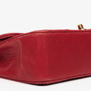 Chanel Vintage Classic Double Flap Bag in Quilted Red Lambskin with 24K Gold-Plated Hardware