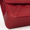 Chanel Vintage Classic Double Flap Bag in Quilted Red Lambskin with 24K Gold-Plated Hardware