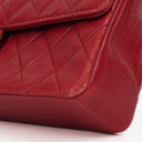 Chanel Vintage Classic Double Flap Bag in Quilted Red Lambskin with 24K Gold-Plated Hardware