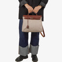 Hermes Herbag Brown PM Vache Hunter Toile 2 Way Bag