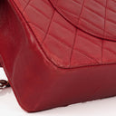Chanel Vintage Classic Double Flap Bag in Quilted Red Lambskin with 24K Gold-Plated Hardware