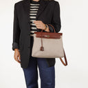 Hermes Herbag Brown PM Vache Hunter Toile 2 Way Bag