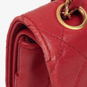 Chanel Vintage Classic Double Flap Bag in Quilted Red Lambskin with 24K Gold-Plated Hardware