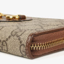 Gucci Horsebit 1955 GG Supreme Monogram Azalea Calfskin Zip Around Wallet