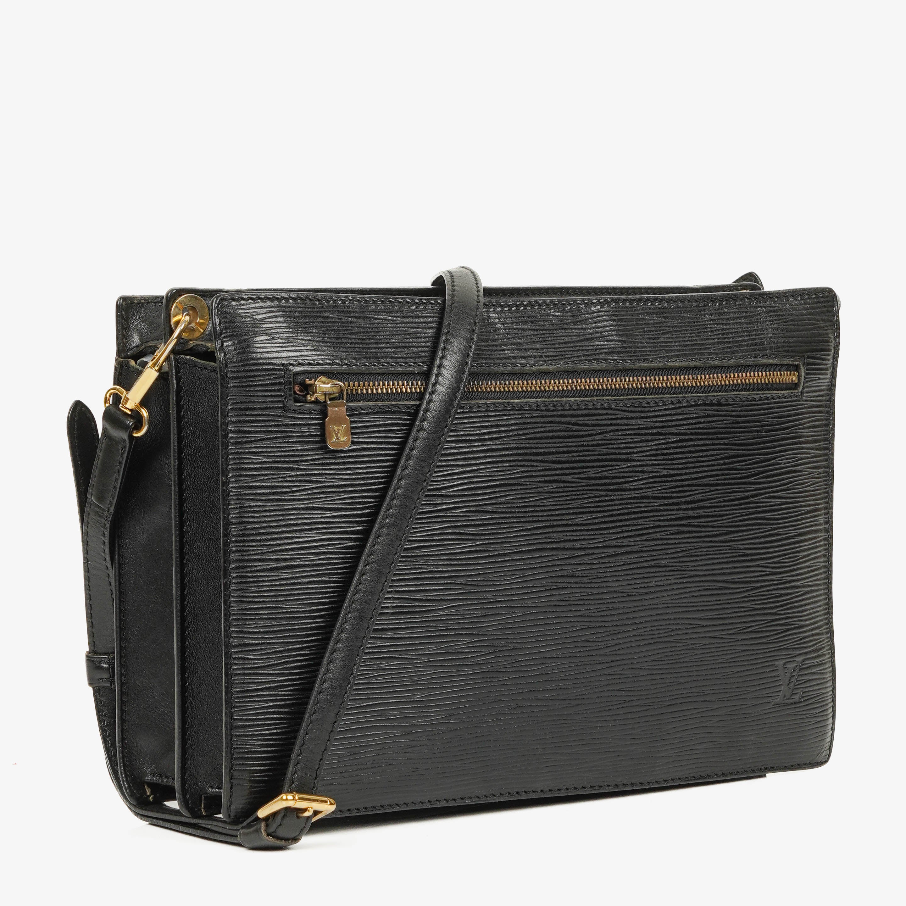 Louis Vuitton Monogramm Enghien Schwarze EPI Leder Schultertasche