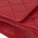 Chanel Vintage Classic Double Flap Bag in Quilted Red Lambskin with 24K Gold-Plated Hardware