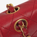 Chanel Vintage Classic Double Flap Bag in Quilted Red Lambskin with 24K Gold-Plated Hardware