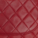 Chanel Vintage Classic Double Flap Bag in Quilted Red Lambskin with 24K Gold-Plated Hardware