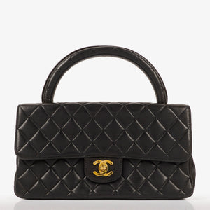 Chanel Classic Kelly Vintage Black Quilted Lambskin With 24K Gold-Plated Hardware