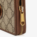 Gucci Horsebit 1955 GG Supreme Monogram Azalea Calfskin Zip Around Wallet