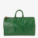Louis Vuitton Keepall 45 Green EPI Leather Travel Bag