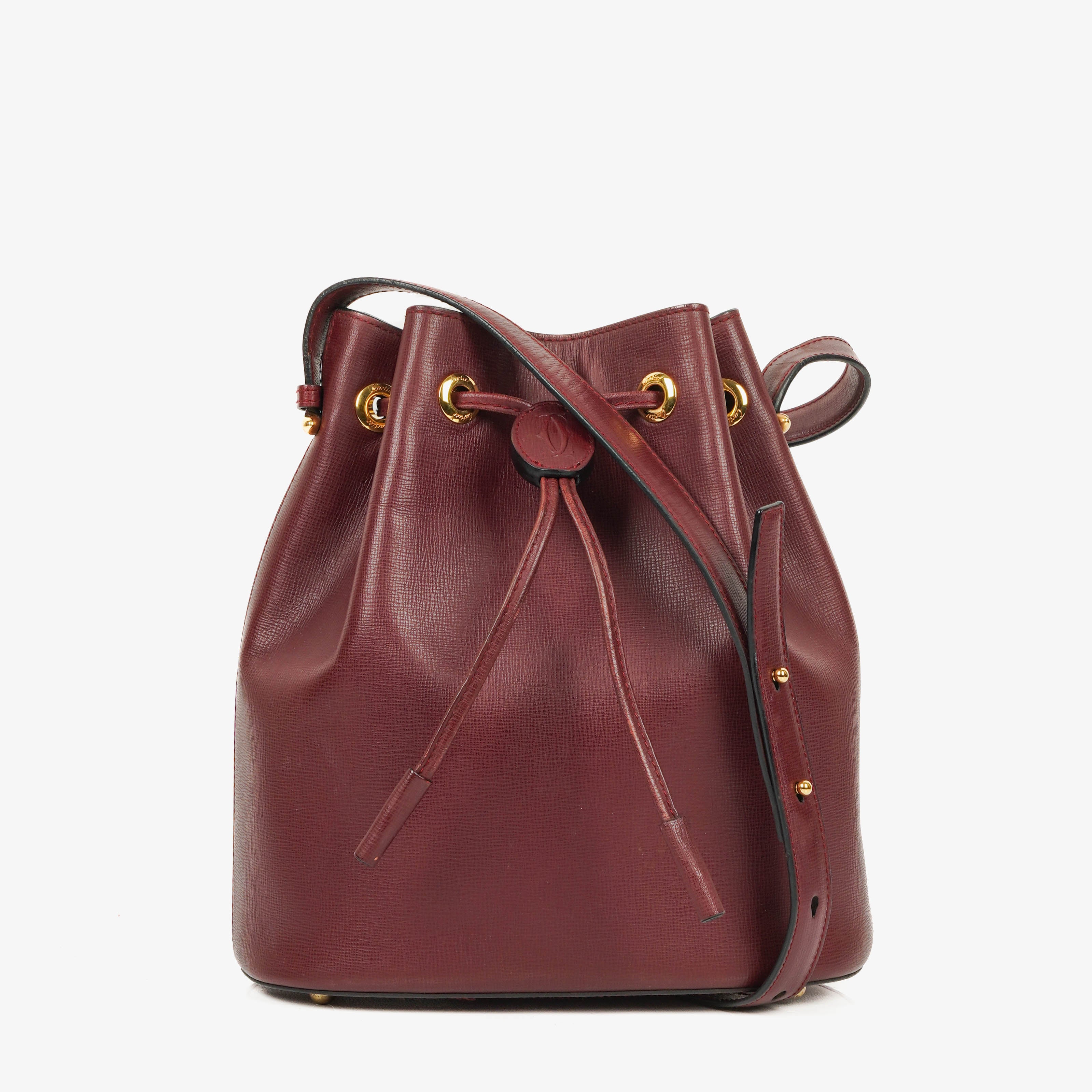 Cartier Must de Cartier Burgunderrote Leder Escarcelle Tasche