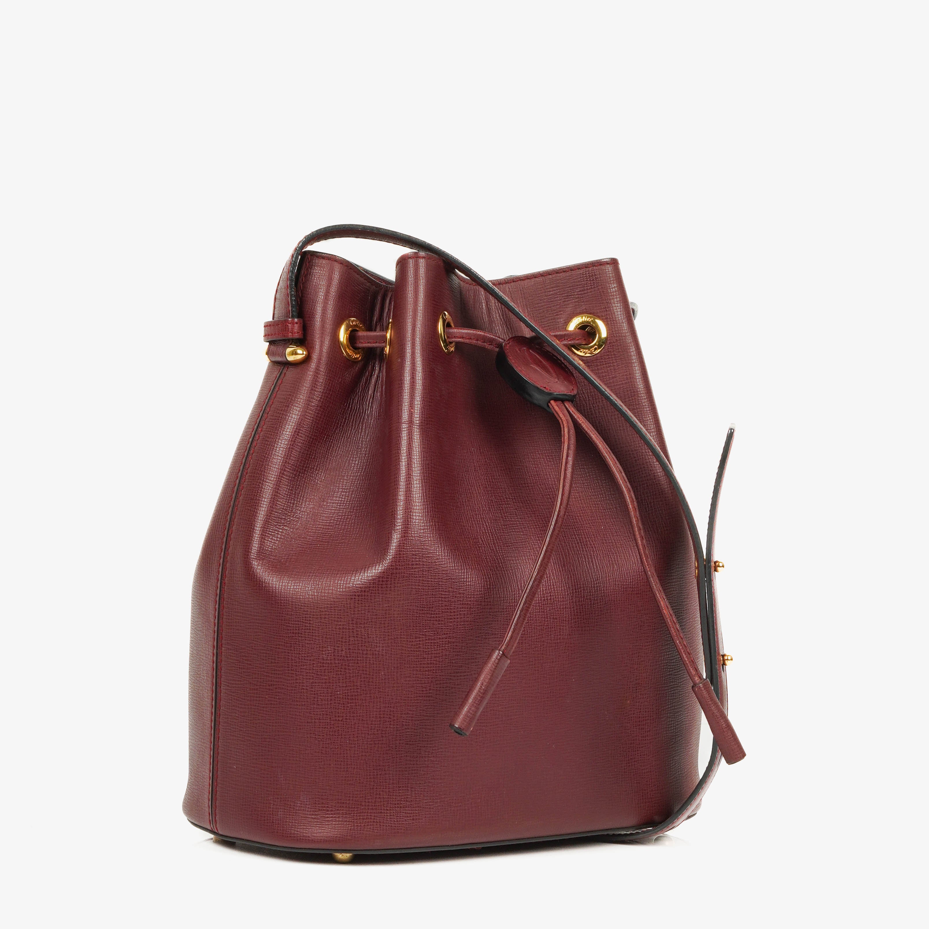 Cartier Must de Cartier Burgunderrote Leder Escarcelle Tasche