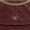 Chanel Mini Flap Bag Burgundy Quilted Lambskin With 24K Gold-Plated Hardware
