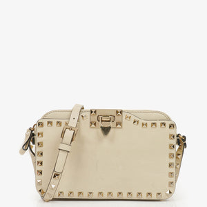 Valentino Garavani Cream Rockstud Camera Crossbody Bag