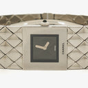 Chanel Stainless Steel 19mm Quilted Matelasse Acier Quartz Watch Black