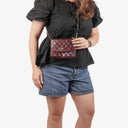 Chanel Mini Flap Bag Burgundy Quilted Lambskin With 24K Gold-Plated Hardware