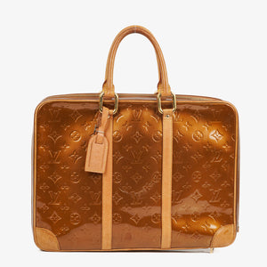 Louis Vuitton Porte-Documents Voyage Bronze Monogram Vernis Briefcase