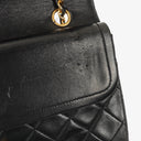 Chanel Vintage Medium Classic Double Flap Bag Black Quilted Leather &nbsp;24K Gold-Plated Hardware
