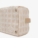 Chanel Beige Nylon CC Logo Travel Line Canvas Vanity Bag