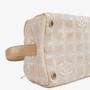 Chanel Beige Nylon CC Logo Travel Line Canvas Vanity Bag