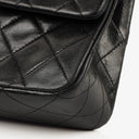 Chanel Vintage Medium Classic Double Flap Bag Black Quilted Leather &nbsp;24K Gold-Plated Hardware