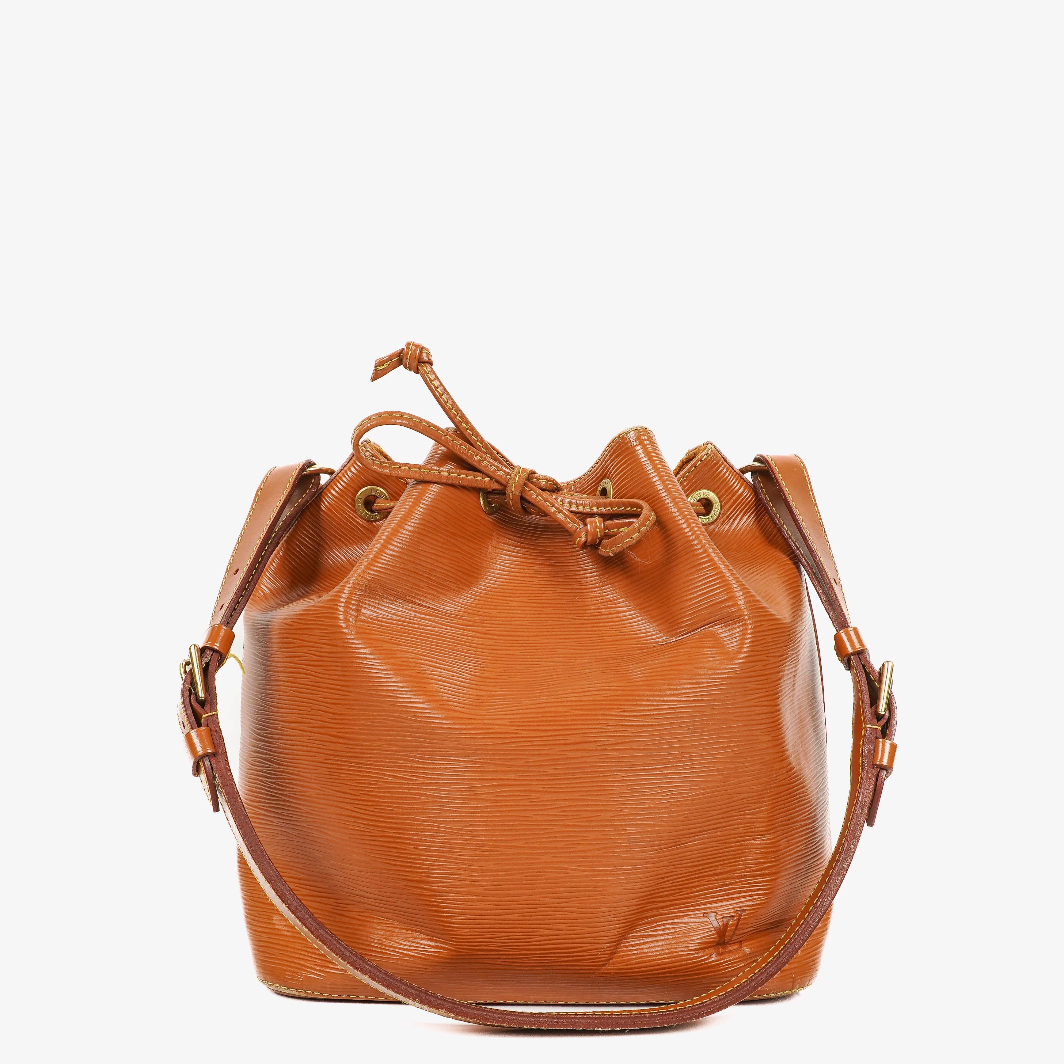 Sac bandoulière Louis Vuitton Petit Noe en cuir EPI marron