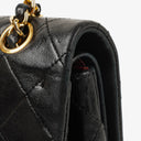 Chanel Vintage Medium Classic Double Flap Bag Black Quilted Leather &nbsp;24K Gold-Plated Hardware