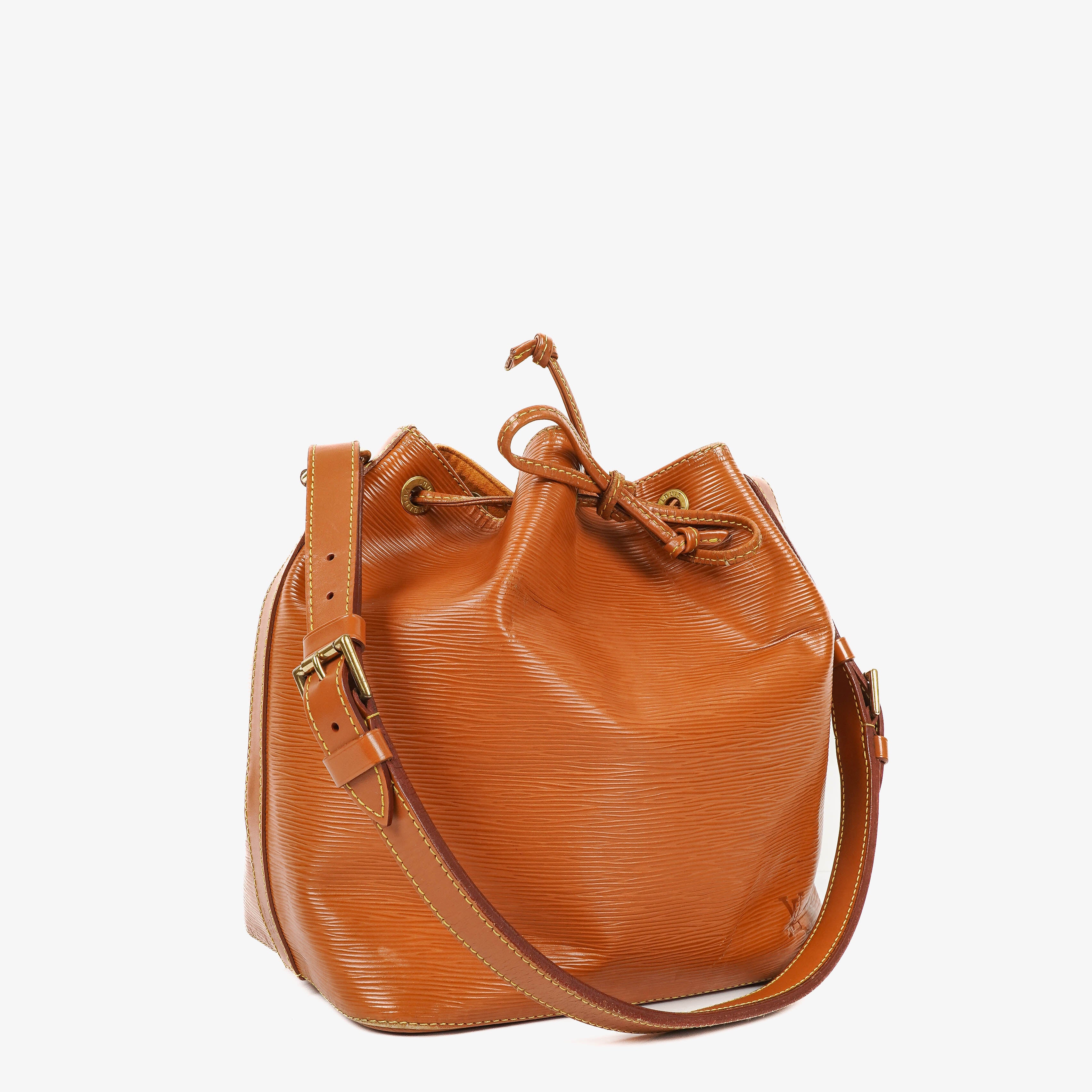 Sac bandoulière Louis Vuitton Petit Noe en cuir EPI marron