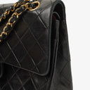 Chanel Vintage Medium Classic Double Flap Bag Black Quilted Leather &nbsp;24K Gold-Plated Hardware