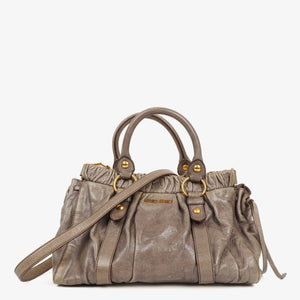 Miu Miu Vitello Grey Satchel Bag