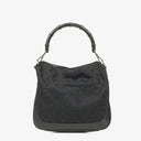 Gucci GG Monogram Canvas Bamboo Top Handle Bag