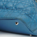 Christian Dior Blue Cannage Quilted Coated Canvas Medium Panarea Tote Bag