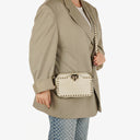 Valentino Garavani Cream Rockstud Camera Crossbody Bag