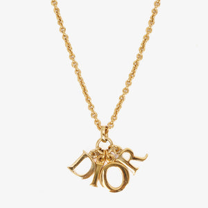 Christian Dior Dior Letters Metal Necklace