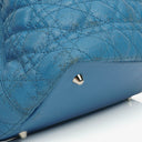 Christian Dior Blue Cannage Quilted Coated Canvas Medium Panarea Tote Bag