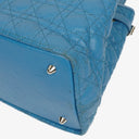 Christian Dior Blue Cannage Quilted Coated Canvas Medium Panarea Tote Bag