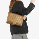 Chanel Large Boy Gold Metalic Quilted Flap Bag With Aged Gold Hardware