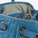 Christian Dior Blue Cannage Quilted Coated Canvas Medium Panarea Tote Bag