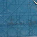 Christian Dior Blue Cannage Quilted Coated Canvas Medium Panarea Tote Bag