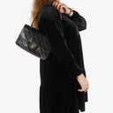 Chanel Vintage Medium Classic Double Flap Bag Black Quilted Leather &nbsp;24K Gold-Plated Hardware
