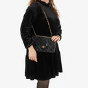 Chanel Vintage Medium Classic Double Flap Bag Black Quilted Leather &nbsp;24K Gold-Plated Hardware
