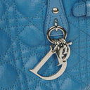 Christian Dior Blue Cannage Quilted Coated Canvas Medium Panarea Tote Bag