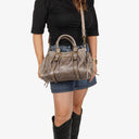 Miu Miu Vitello Grey Satchel Bag