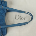 Christian Dior Blue Cannage Quilted Coated Canvas Medium Panarea Tote Bag