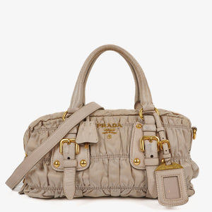Prada Tessuto Gaufre Beige Shoulder Bag